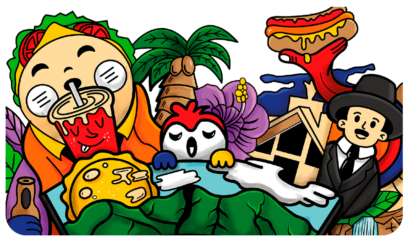 Banner decorativo con una curva suave